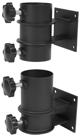 Donened - 2 Sonnenschirmhalter aus Metall, Sonnenschirmhalter Balkongeländer Einstellbar, Schirmständer für Balkon, Terrasse oder Tisch, Balkon Schirmhalter, Ø 33-50.8mm (Stil A)