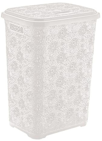 Best House | Plastic Laundry Basket | WHITE | 60 Litres | 1Pc | Large | Laundry Bin | Laundry Storage Basket with Lid | Clothes Storage Washing Bin Basket Hamper for Bathroom Bedroom (Pack of 1)