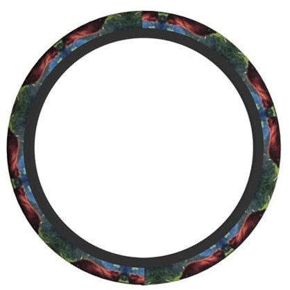 Lenkradbezug mit echtem Schweizer Kuh-Motiv, elastisch, niedliches Autozubehör, universell