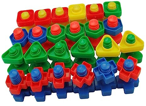 GLSTOY Jumbo Schrauben Und Muttern Set Motorische Fidget Spielzeuge Für Badewannenspielzeug Für Kleinkinder Fördert Feinmotorik Und Kreativität Ideal Für Spiel Und Therapie