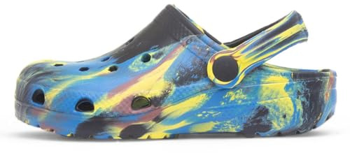 Shoe Zone - Boys Black Multi Marble Slip On EVA Clog - Size 4 UK - Black