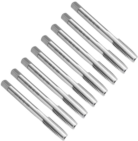 QUARKZMAN 8pcs Taraud À Rainures Droites M8 x 1.25 Métrique HSS 6542 | Outil De Filetage Taraudage, Acier Rapide 6542, Pour Machine À Fileter