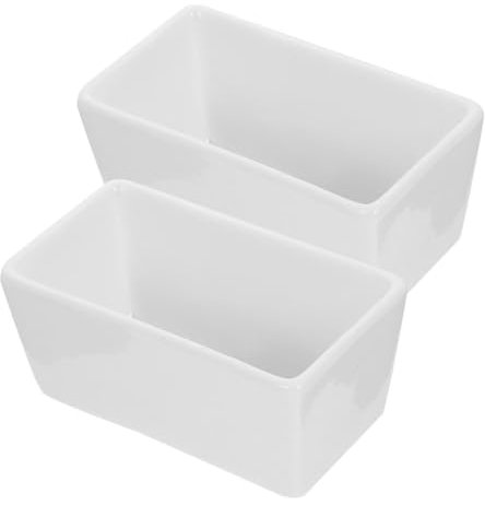 Gatuida 2piezas Contenedor De Azúcar De Cerámica Rectangular Elegante Tarro Multiusos Para Mesa y Cocina Dispensador Duradero Para Cubos De Azúcar y Chuches
