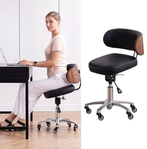 Verstellbarer Sattelhocker mit Rückenstütze, ergonomischer Rollstuhl für Büro, Zahnarzt, Krankenhaus und Salon