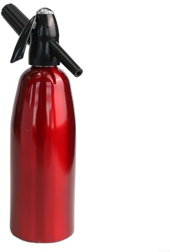 Aluminium-Sprudelwasserbereiter, Heim für Soda-Siphon für selbstgemachte Kohlensäure für Sodawasser, Cocktails, Säfte und kohlensäurehaltige Getränke (rot)