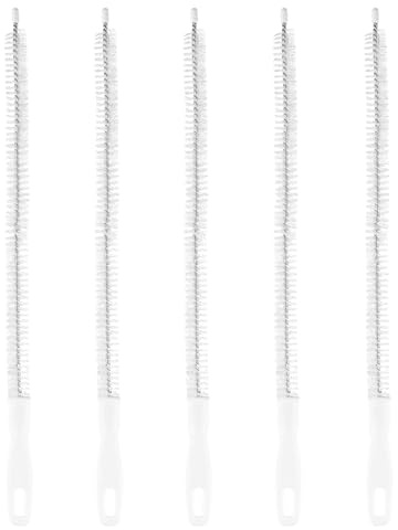 5 pezzi spazzole per la pulizia degli scarichi, 45 cm, pulizia scarico lavandino, attrezzi per spurgo fogne, 45 cm, per bagno, cucina, vasca da bagno, lavandino, tubo di scarico