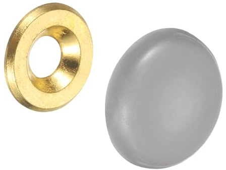 sourcing map 14 Pcs 16.8 mm Decorative Caps Cover Nails, Zinc Alloy Screw Covers Caps Mirror Fixing Screws for Mirrors, Coffee Tables, Wooden or Glass Furniture, Light Grey