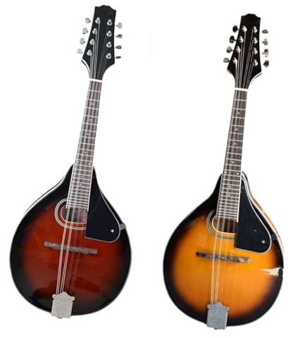 Panneau D'épicéa Trou Rond Rouge Vin Avec Accessoires 7 Pièces Instrument De Mandoline À Huit Cordes Instrument Pour Débutant Mandoline(Orange)