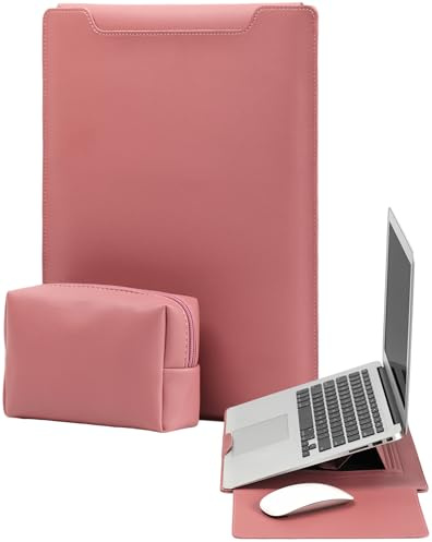 YealRed 13-14 Pulgadas Laptop Funda con Soporte para Macbook Neo 13 2026, MacBook Air 13 M5-M1 (2026-2018),MacBook Pro 13-14 M5-M1 Pro/MAX (2026-2020), para Cargador - Rosa