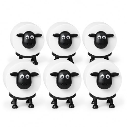 Sheep Toilet Roll Holder - Funny Toilet Paper Holder Free Standing Bathroom Set - 3D Printed Black Sheep Loo Roll Holder - Cute Bathroom Decor - Set of 6