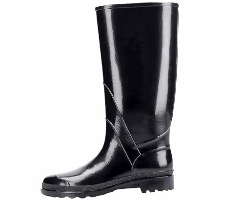 Generico G&G Balilla Stivali da Pioggia Donna, (PVC) Polivinilcloruro Lucido Nero, Made in Italy, Design Elegante