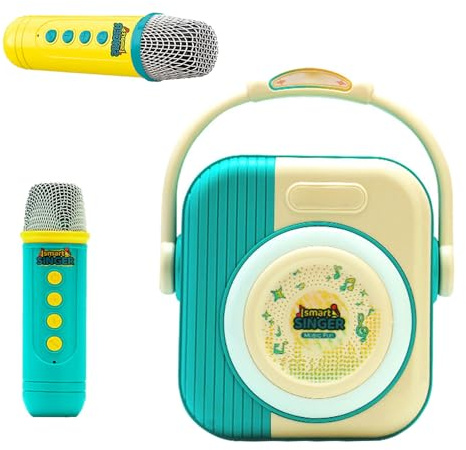 Aoresac Haut-Parleur sans Fil avec Microphone, Son Surround 3D, Système de karaoké Double Basse pour Performances de Groupe (Bleue)