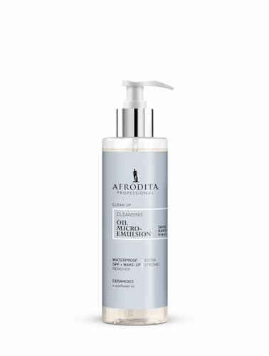 Afrodita Professional Cleansing Oil mikroemulsion 100 ml – vattentät makeup & SPF rengöringsolja – icke-komedogen ansiktsolja för alla hudtyper med ceramider