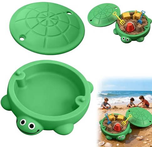 Mini bac à sable de bureau en forme de tortue avec outils, 11 x 10 cm, bac à sable portable avec couvercle, kit de soulagement du stress pour la maison, le bureau, la plage, le jardin, l'intérieur et