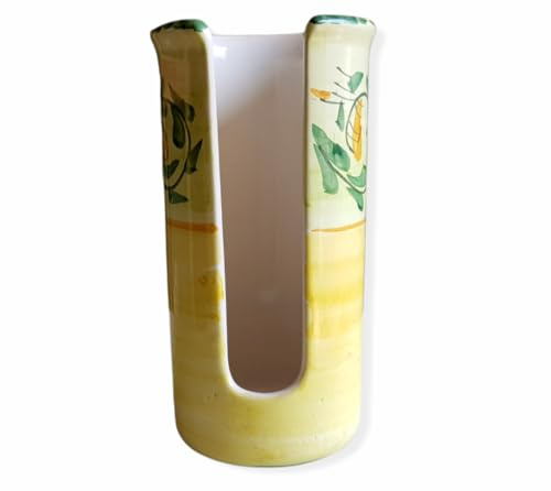 Le Ceramiche di Ketty Messina Portabicchieri di Ceramica Siciliana Dipinto a Mano Porta Bicchieri di Plastica da Tavola