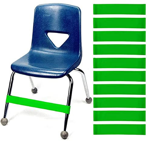 JeVenis Juego de 10 bandas elásticas de látex natural para el pie, para silla, para entrenamiento, autismo, necesidades sensoriales, bandas elásticas para pies, para sillas, por rehabilitación o