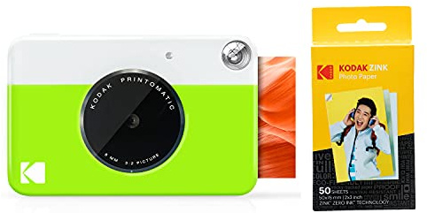 Kodak Printomatic - Cámara de impresión instantánea, Verde neón + Paquete de 50 Hojas