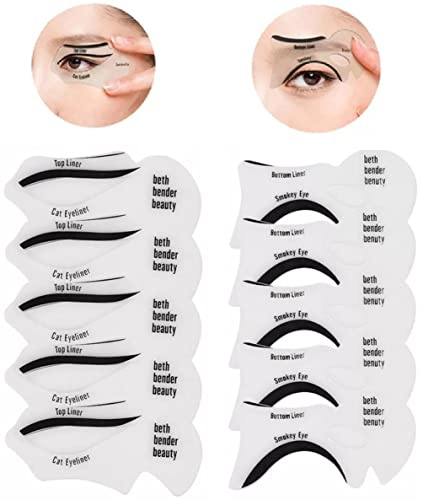 Juego de 10 plantillas de delineador de ojos, rápidas y que ahorran tiempo, flexibles y prácticas para la escuela, la formación, la oficina.