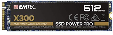 EMTEC - Disque Dur SSD Interne X300 M.2 2280 SSD Power Pro 512Go - PCI Express 3.0 3D NAND NVMe - Idéal Ultrabook, Informatique Haute Performance