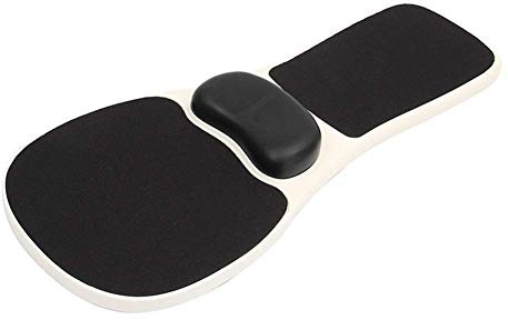 Repose-poignets ergonomique pour chaise de bureau d'ordinateur - Repose-poignets - Tapis de souris - Repose-bras articulé - Pour le travail et les jeux - Réglable - Blanc