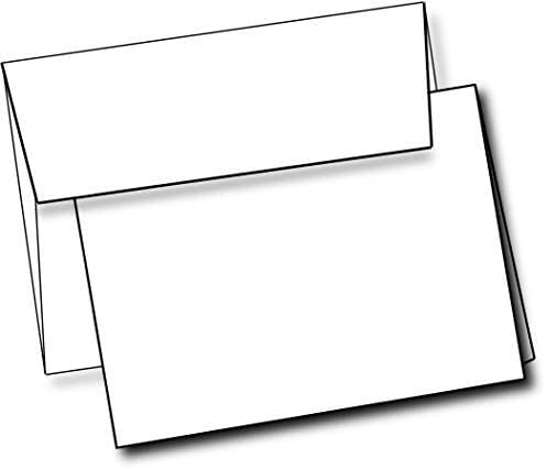 Heavyweight White Blank Cards With White Envelopes 4.25x5.5 Greeting Cards Blank Cards And Envelopes Printable Note Cards With Corresponding Envelopes (25 Pack)