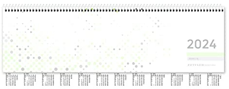 Tischquerkalender 2024 36,2x13,6 1W/2S verl. Rw. PERFO grün