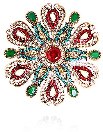 Duoyif Broche Para Ropa Mujer Mantilla Tela Cristal Retro Vestido Vintage Bisutería Bailes Fiestas Bodas Accesorios De Deco