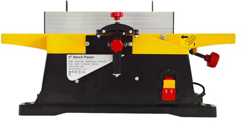 INTBUYING 6 Inch Woodworking Planer Small and Portable Bench Planer 1800W with 155 * 580mm Working Table Low Noise and Low Dust Planing Bench Planer for DIY and Small factories