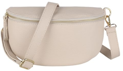MIRROSI® Bauchtasche Damen, Made in Italy, Echtleder Umhängetasche Echtes Leder, Brusttasche, Crossbody Bag aus Echtem Leder, in 3 Größen erhältlich