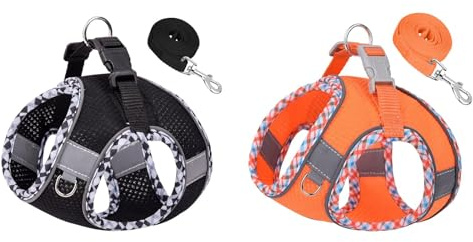 No-Pull Hundegeschirr für mittelgroße Hunde, Welpengeschirr Einstellbar Harness Weste -Reflektierend, Weich Geschirr Sicher Kontrolle Brustgeschirr mit Atmungsaktiv Gepolstert (2E,S)