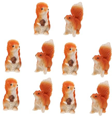 SEWOART 10pièces Décorations De Jardin Miniature Figurines De Squirrel pour Ornements De Pot De Et Accessoires pour Bureau Et Maison