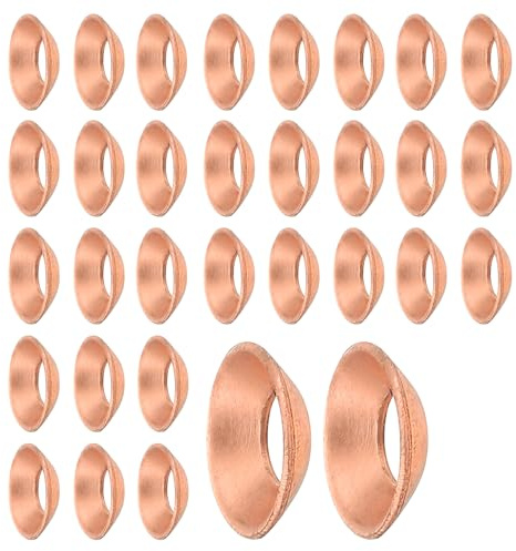 QUARKZMAN 32 Pezzi Guarnizione a Flangia in Rame Adatta per Tubo da 1/4 | Raccordo a Flangia, per Accessori Condizionatore d'Aria e Refrigerazione