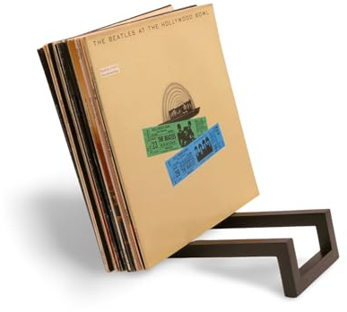 VALENO Schallplatten Aufbewahrung aus Massivholz schwarz – Schallplatten Ständer & Vinyl Regal für 35–40 LPs – minimalistischer Schallplatten Halter – Holz Deko & Retro Geschenk für Musikliebhaber