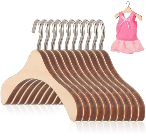 Wooden Clothes Hanger for 1/3 BJD Dolls Pack of 10 - Wooden Clothes Hanger: Wall s for s - s for s 12cm Coat s for s Dolls s Rail