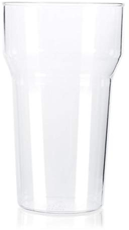 Pack X 100 ECON Rigid Reusable Stackable POLYSTYRENE Plastic Half Pint Glasses CE Marked to Rim