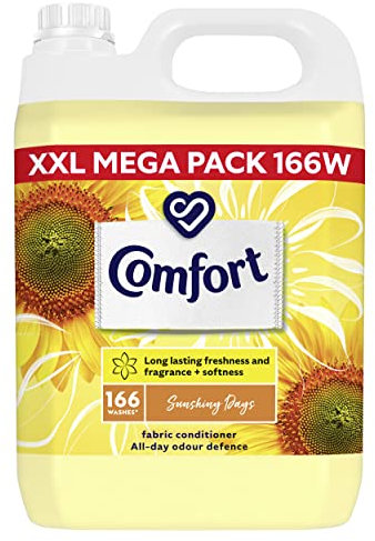 Comfort Sunshiny Days with All-Day Odour Defence Unstoppable Freshness Fabric Conditioner Softener 166 Wash 5L Upto 5 Months Supply