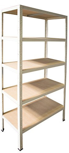 Shelf Creations BASIC Schwerlastregal 230x50x30cm weiß 5 Böden Steckregal Kellerregal Lagerregal Werkstattregal Archivregal Haushaltsregal Ordnerregal Metallregal Garagenregal Fachbodenregal