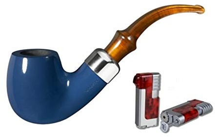 Vauen Pfeife AZZURRO 1515+ Necuma Pfeifenfeuerzeug inkl. Lifestyle-Ambiente Tastingbogen
