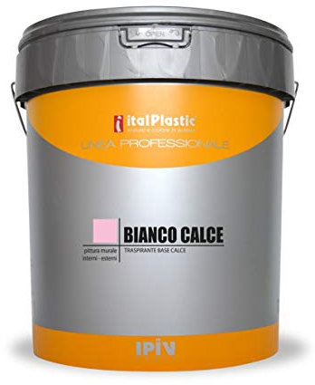 IPIV idropittura murale Bianco Calce per esterni ed interni, a base di calce idrata,13 Lt