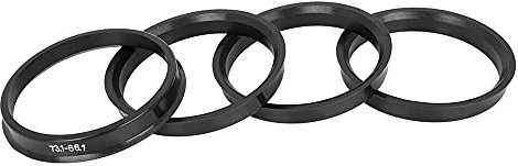 X AUTOHAUX 4pcs Bague de Centrage 73.1 à 66.1 Jante Plastique Voiture Anneaux Centrés Moyeu Noir