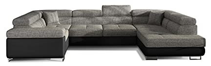 All4All Ecksofa Felix mit Schlaffunktion Bettkasten Wohnlandschaft Eckcouch Sofa Couch Polstersofa Möbel Links Rechts 23 (Berlin01+Soft11, Rechts)