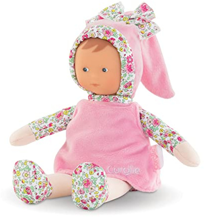 Corolle 9000010110 - Mon Doudou Miss Pink Blumengarten, Weichkörperpuppe mit Schlenkerbeinen, Vanilleduft, Namensetikett, waschbar, 25cm, ab den ersten Lebensmonaten