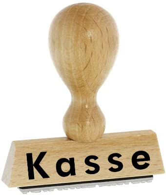 Lagerstempel/Lagertext – Kasse - von Kaufhaus2010 Buchenholzstempel – Lagertextstempel zur Kennzeichnung von Rechnungen und anderen Dokumenten 4 cm lang