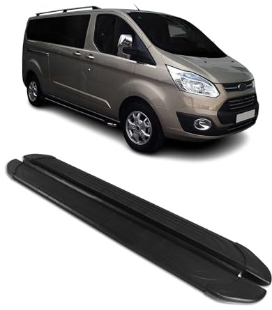 OMAC Trittbretter für Ford Transit Custom 2012-2023 L1 Aluminium Schwarz | Seitenschweller, fahrzeugspezifische Passform
