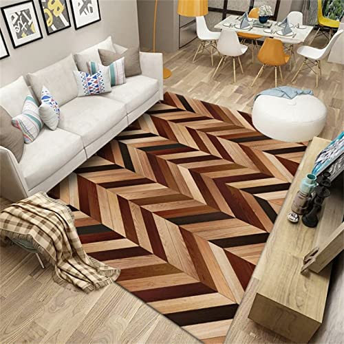 DJHWWD Balkonteppich braun rot Teppich Kinderzimmer Wohnzimmer deko GeometrischSchlafzimmerwaschbar 60x120cm fleckerlteppich Wohnzimmer Teppichboden