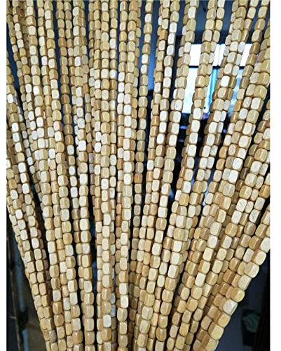 Holzperlenvorhang Perlenvorhang Türvorhang Bambusvorhang,als Raumteiler oder Dekoration,Insektenschutz,Hängender Teilervorhan für Wohnzimmer Schlafzimmer Balkontür,Anpassbar (100 strands 100x200cm)