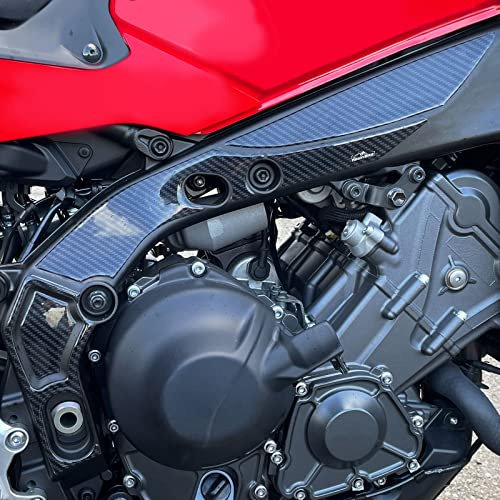 Resin Bike Scooter Stickers Compatible with Yamaha Tracer 9-9 GT/MT-09 2021-2026. Engine Side Cover/Side Panel Protection Anti-Scratch and Impact. 3D Domed Resin Stickers Made in Italy