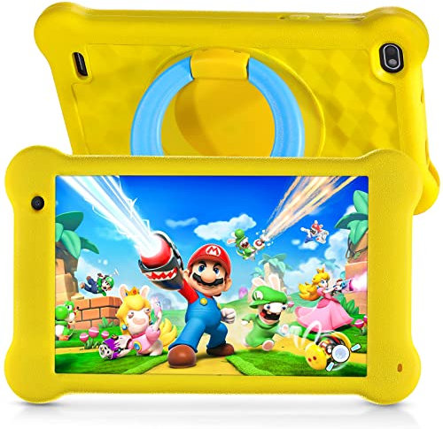 Wainyok Tablet Bambini, 2GB RAM + 32GB ROM, Quad Core, Controllo Parentale, Protezione Per Gli Occhi da 7 Pollici Display IPS Tablet Android 11 Con Custodia a Prova di Bambini