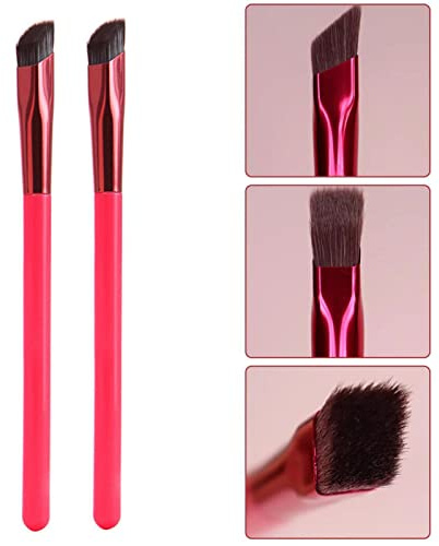 2X Pennello per Sopracciglia Multifunzione, Pennello tridimensionale per Contorno Sopracciglia, Pennello Quadrato per Sopracciglia, Pennelli per Occhi Angolati per Trucco, Regalo per Ragazze Donne
