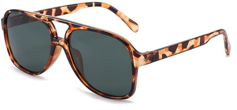 RUNHUIS Vintage Herren Polarisiert Sonnenbrille Damen Retro Oval 70er überdimensional Klassisch Pilotensonnenbrille UV400 Schutz